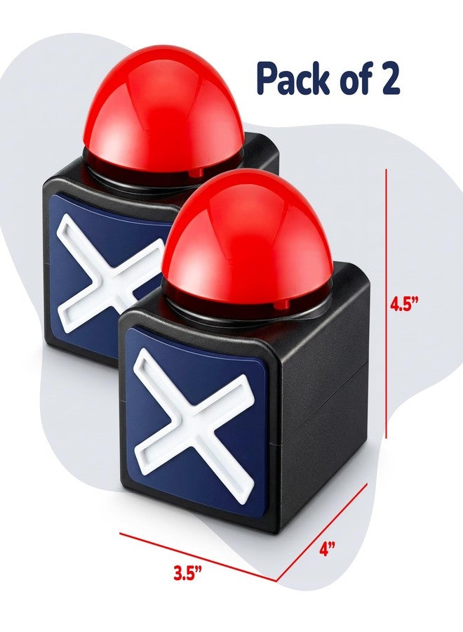 ArtCreativity Buzzer with Lights and Sounds - Set of 2 - Game Show Buzzer Buttons for Family Game Night and Trivia - Lights Up Red and Makes Loud Buzz Sound - Answer Buzzer Set - Image 5